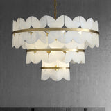Luxury Alabaster Cloudscape Chandelier Brass Finished Modern Ceiling Pendant Fixture