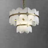 Luxury Alabaster Cloudscape Chandelier Brass Finished Modern Ceiling Pendant Fixture