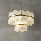 Luxury Alabaster Cloudscape Chandelier Brass Finished Modern Ceiling Pendant Fixture