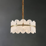 Luxury Alabaster Cloudscape Chandelier Brass Finished Modern Ceiling Pendant Fixture