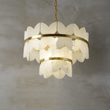 Luxury Alabaster Cloudscape Chandelier Brass Finished Modern Ceiling Pendant Fixture