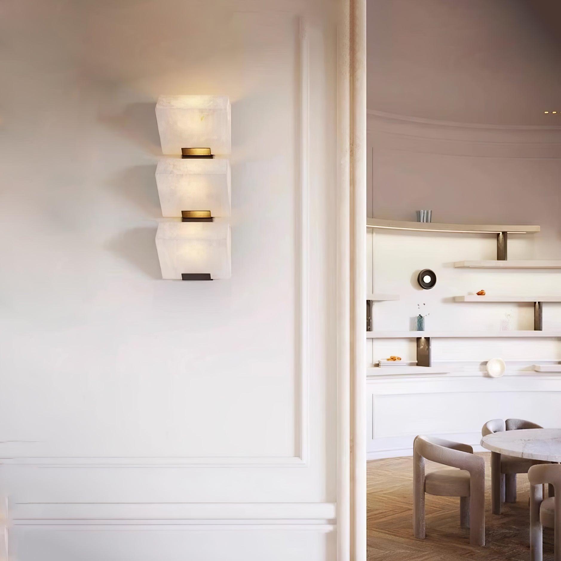 Luxury Alabaster LED Sconce Minimalist Wall Light for Staircase and Bedroom
