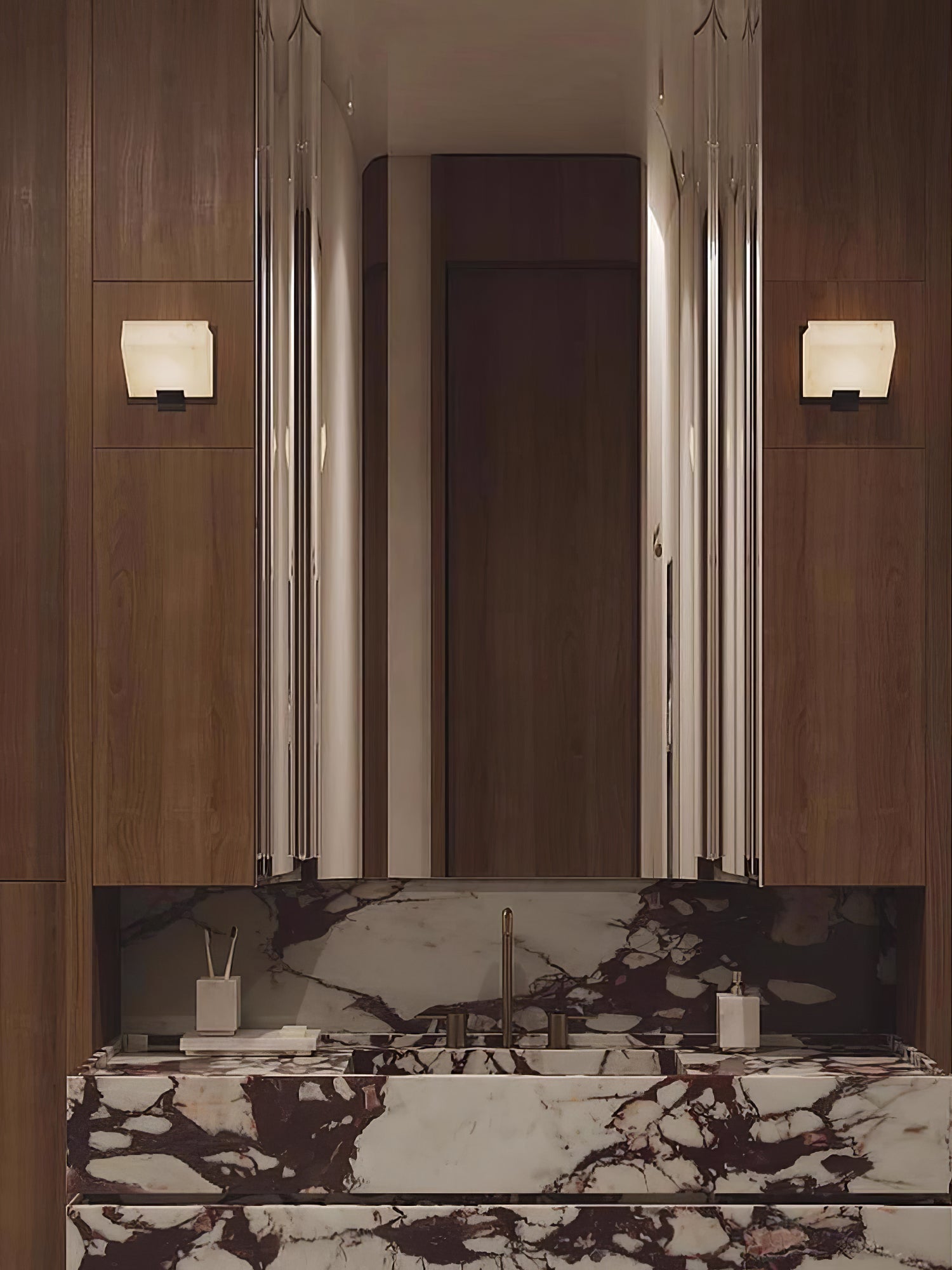 Luxury Alabaster LED Sconce Minimalist Wall Light for Staircase and Bedroom