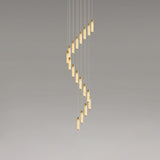 Luxury Alabaster Stone Cylinder Pendant Chandelier with Brass Fittings for Grand Entryways