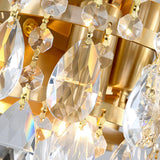 Luxury Antique Crystal Wall Sconce Set of 2 Brass and Glass Droplet Indoor Lighting Fixtures