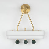 Luxury Art Deco Spate Wall Sconce with Marble Spheres and Opal Glass Shade