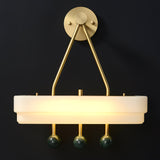 Luxury Art Deco Spate Wall Sconce with Marble Spheres and Opal Glass Shade