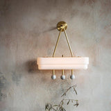 Luxury Art Deco Spate Wall Sconce with Marble Spheres and Opal Glass Shade