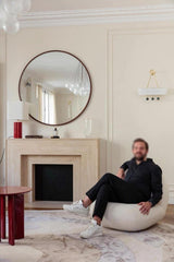 Luxury Art Deco Spate Wall Sconce with Marble Spheres and Opal Glass Shade