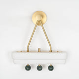 Luxury Art Deco Spate Wall Sconce with Marble Spheres and Opal Glass Shade