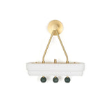 Luxury Art Deco Spate Wall Sconce with Marble Spheres and Opal Glass Shade