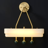 Luxury Art Deco Spate Wall Sconce with Marble Spheres and Opal Glass Shade