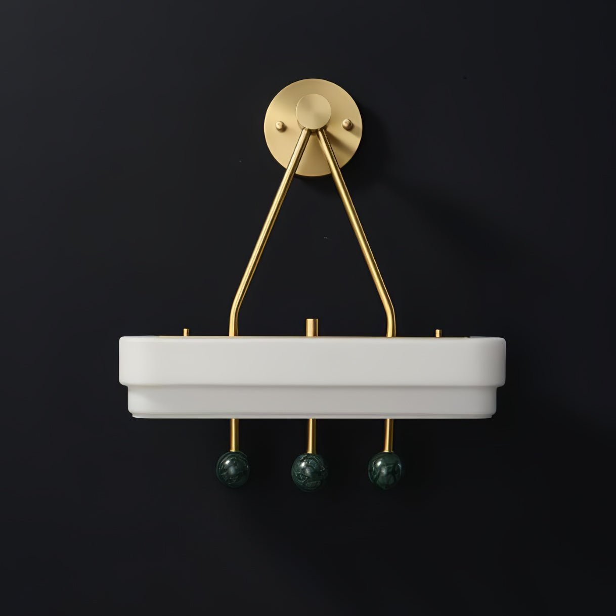 Luxury Art Deco Spate Wall Sconce with Marble Spheres and Opal Glass Shade