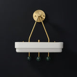 Luxury Art Deco Spate Wall Sconce with Marble Spheres and Opal Glass Shade