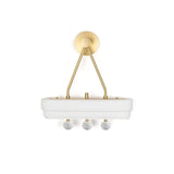 Luxury Art Deco Spate Wall Sconce with Marble Spheres and Opal Glass Shade
