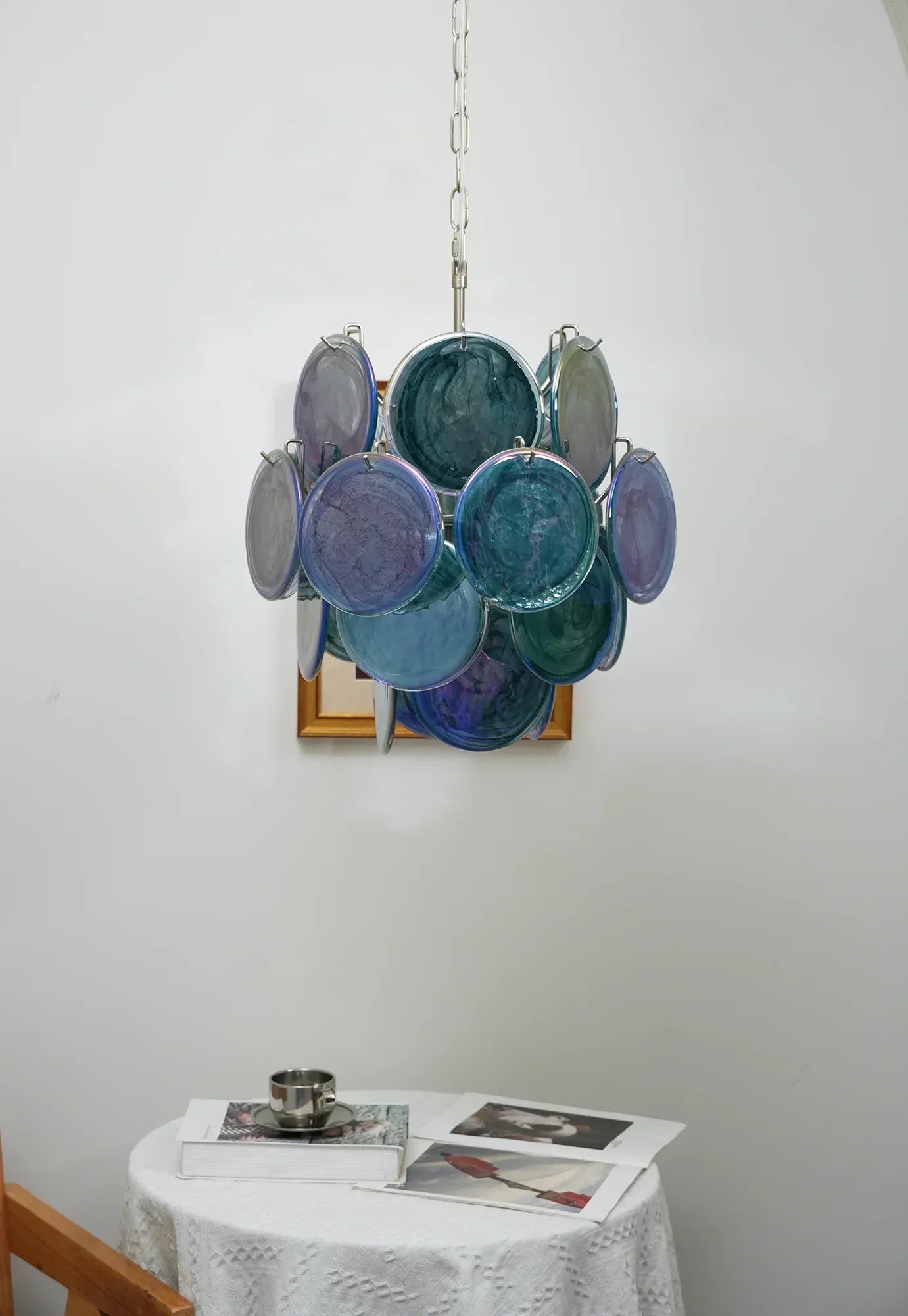 luxury-blue-murano-glass-disk-chandelier-vintage-style-lighting-for-dining-room