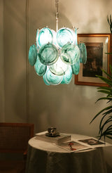 luxury-blue-murano-glass-disk-chandelier-vintage-style-lighting-for-dining-room
