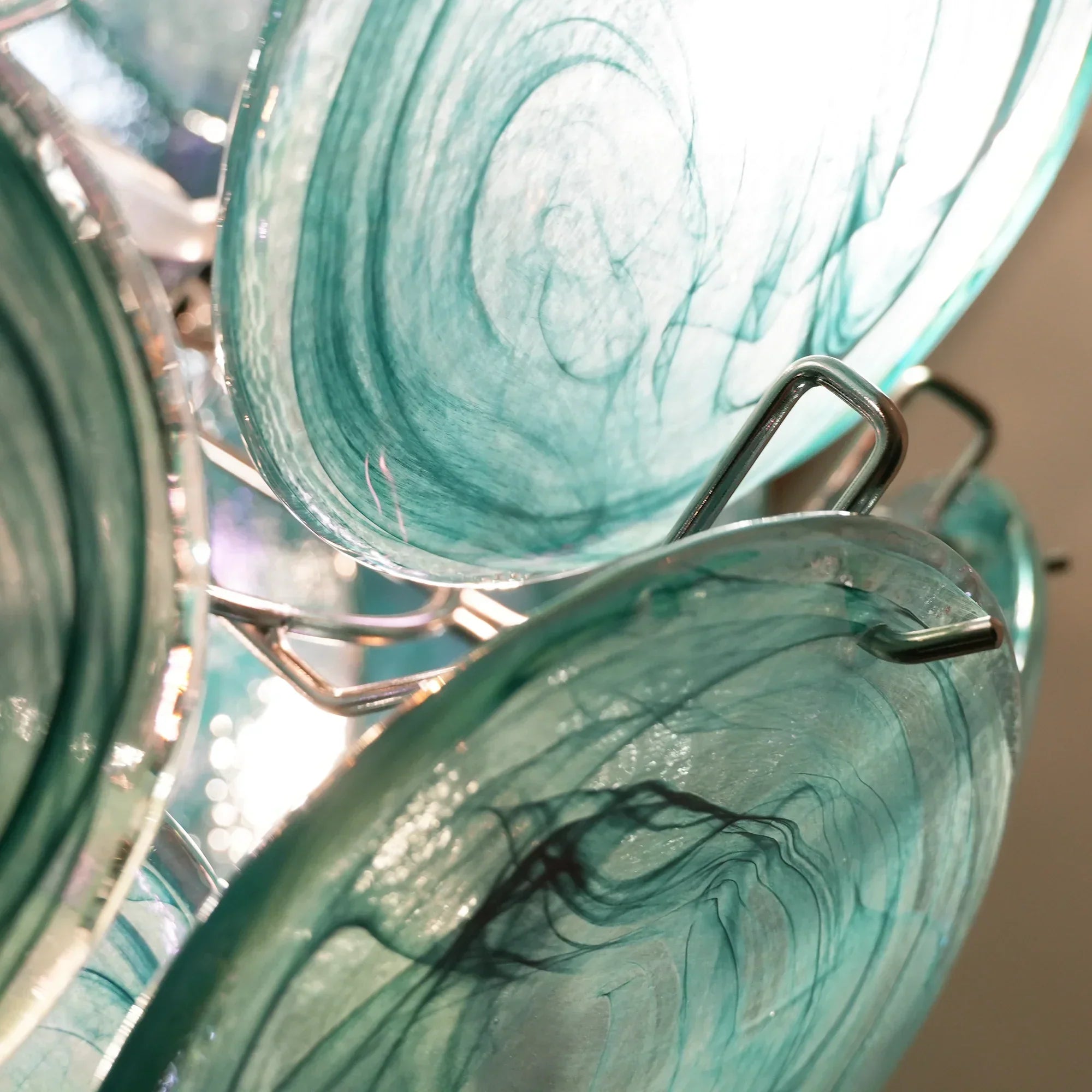 luxury-blue-murano-glass-disk-chandelier-vintage-style-lighting-for-dining-room