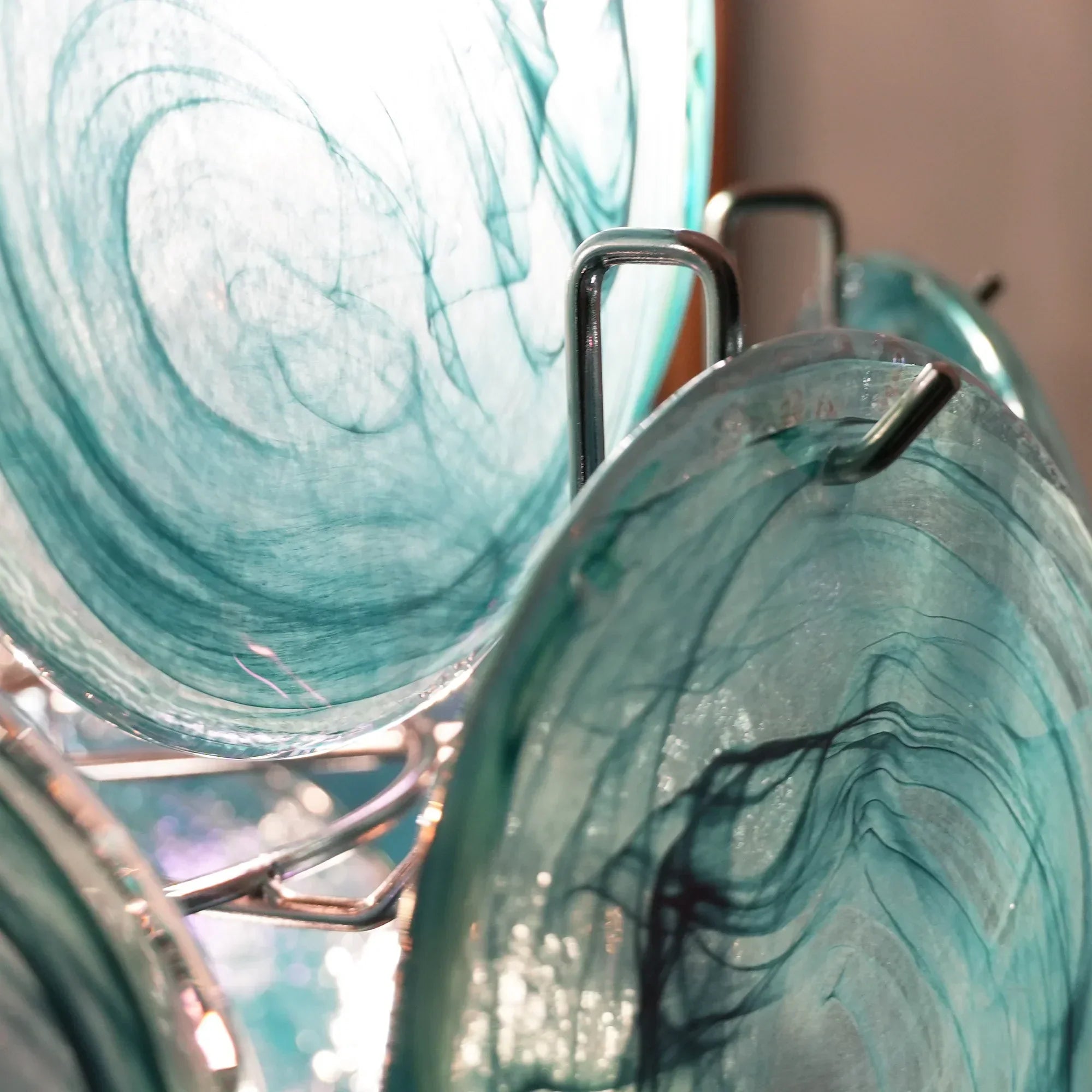 luxury-blue-murano-glass-disk-chandelier-vintage-style-lighting-for-dining-room