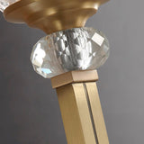 Luxury Brass Bracket Light Wall Sconce with Faceted Ribbed Glass Shade Set of 2
