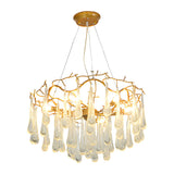 Luxury Bubble Crystal Raindrop Chandelier Modern Gold Tree Branch Hanging Light Fixture