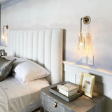 Luxury Chatelet Hand Carved Crystal and Polished Brass Wall Sconce Lighting