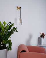 Luxury Chatelet Hand Carved Crystal and Polished Brass Wall Sconce Lighting
