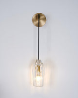 Luxury Chatelet Hand Carved Crystal and Polished Brass Wall Sconce Lighting