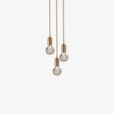 Luxury Clear Crystal Glass LED Pendant Lamp with Brass Fixture for Indoor Decor