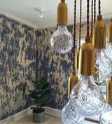 Luxury Clear Crystal Glass LED Pendant Lamp with Brass Fixture for Indoor Decor