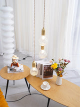 Luxury Clear Crystal Glass LED Pendant Lamp with Brass Fixture for Indoor Decor
