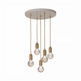 Luxury Clear Crystal Glass LED Pendant Lamp with Brass Fixture for Indoor Decor