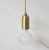 Luxury Clear Crystal Glass LED Pendant Lamp with Brass Fixture for Indoor Decor