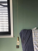 Luxury Clear Crystal Glass LED Pendant Lamp with Brass Fixture for Indoor Decor