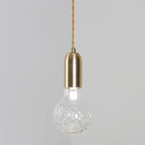 Luxury Clear Crystal Glass LED Pendant Lamp with Brass Fixture for Indoor Decor