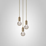 Luxury Clear Crystal Glass LED Pendant Lamp with Brass Fixture for Indoor Decor