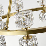 Luxury Copper and Crystal Flush Mount Chandelier Gold Finish LED Ceiling Light Fixture