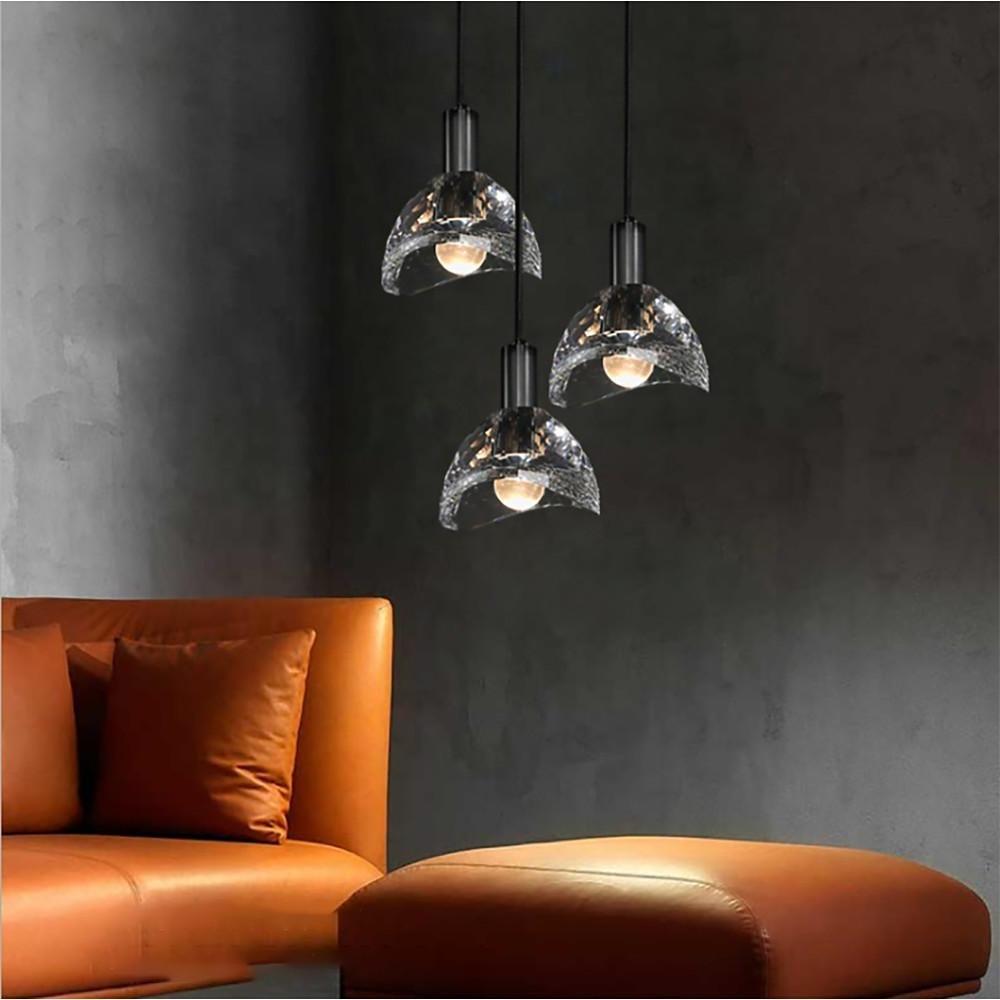 Luxury Copper LED Crystal Pendant Lamp Nordic Single Hanging Light for Dining Room and Bedroom