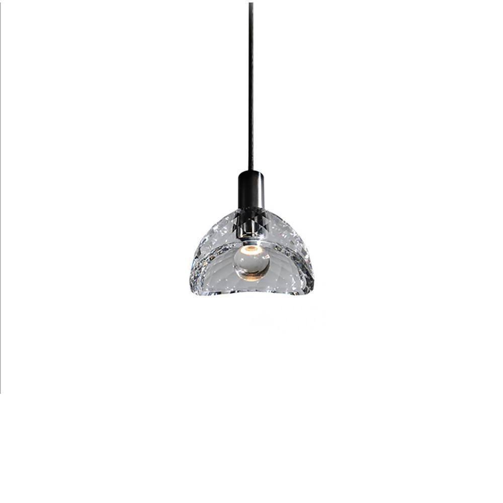 Luxury Copper LED Crystal Pendant Lamp Nordic Single Hanging Light for Dining Room and Bedroom