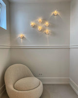 Luxury Copper Mesh and Clear Blown Glass Wall Sconce for Indoor Lighting