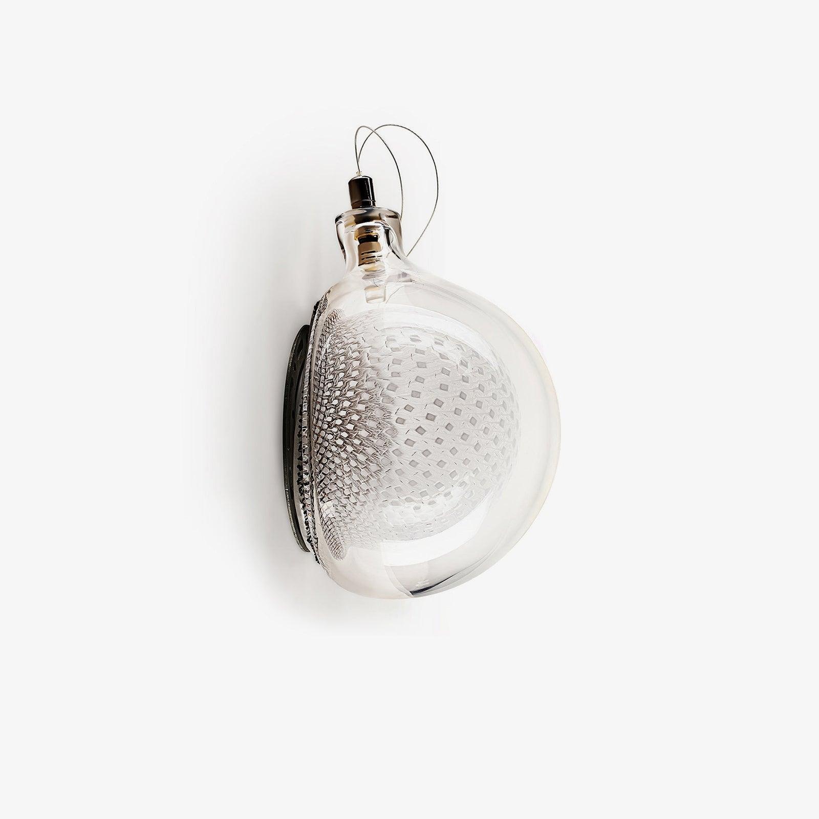 Luxury Copper Mesh and Clear Blown Glass Wall Sconce for Indoor Lighting