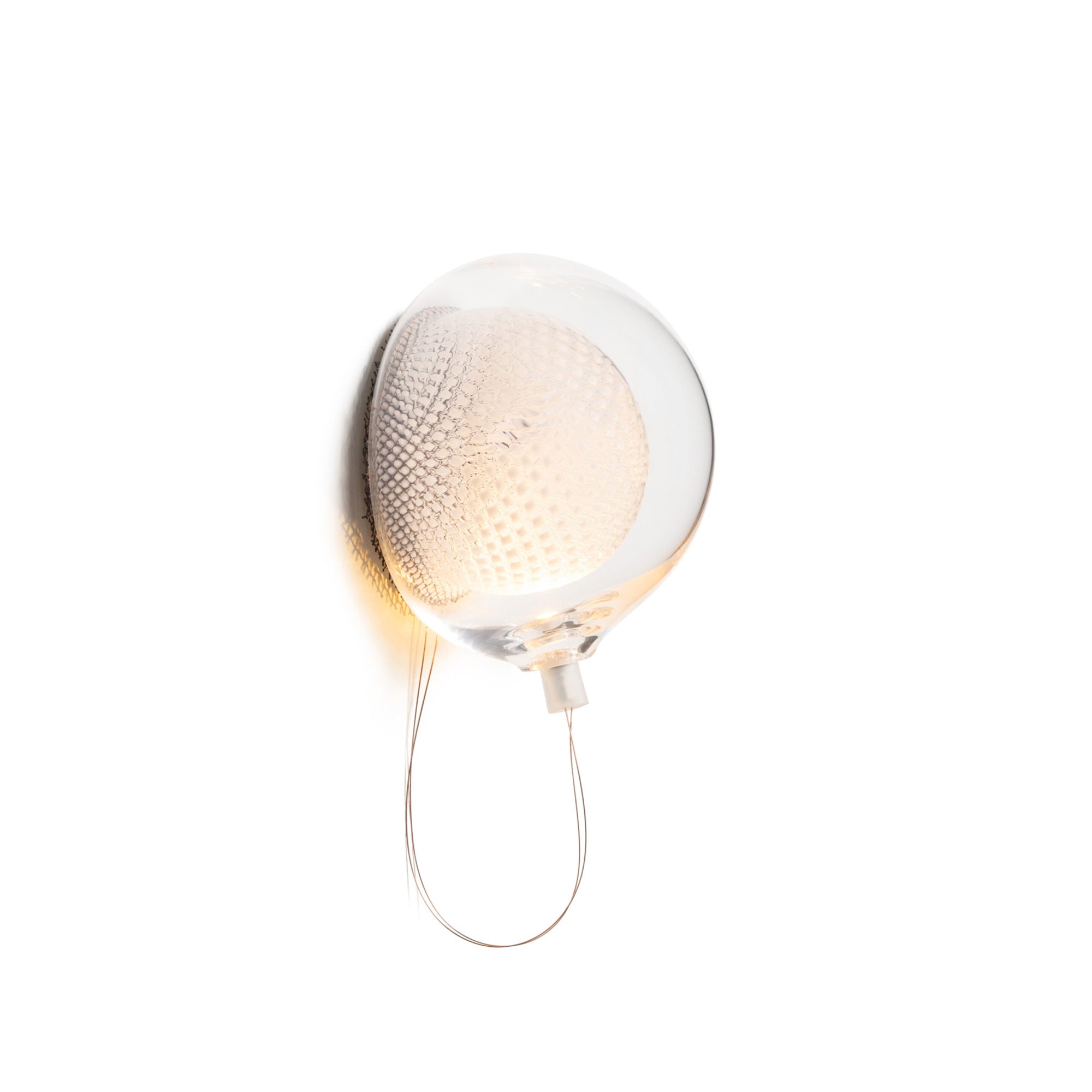 Luxury Copper Mesh and Clear Blown Glass Wall Sconce for Indoor Lighting