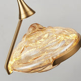 Luxury Creative Spinning Top Glass LED Pendant Light Modern Bedside Hanging Lamp for Home