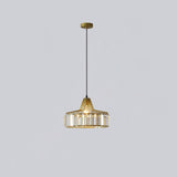 Luxury Crystal Glass Drum Chandelier Modern Ceiling Pendant Light in Gold or Black