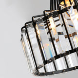 Luxury Crystal Glass Drum Chandelier Modern Ceiling Pendant Light in Gold or Black