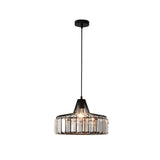 Luxury Crystal Glass Drum Chandelier Modern Ceiling Pendant Light in Gold or Black