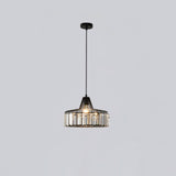 Luxury Crystal Glass Drum Chandelier Modern Ceiling Pendant Light in Gold or Black