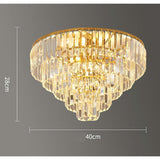 Luxury Crystal LED Ceiling Light Modern Flush Mount Metal Fixture for Dining and Living Room