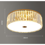 Luxury Crystal LED Ceiling Light Modern Flush Mount Metal Fixture for Dining and Living Room