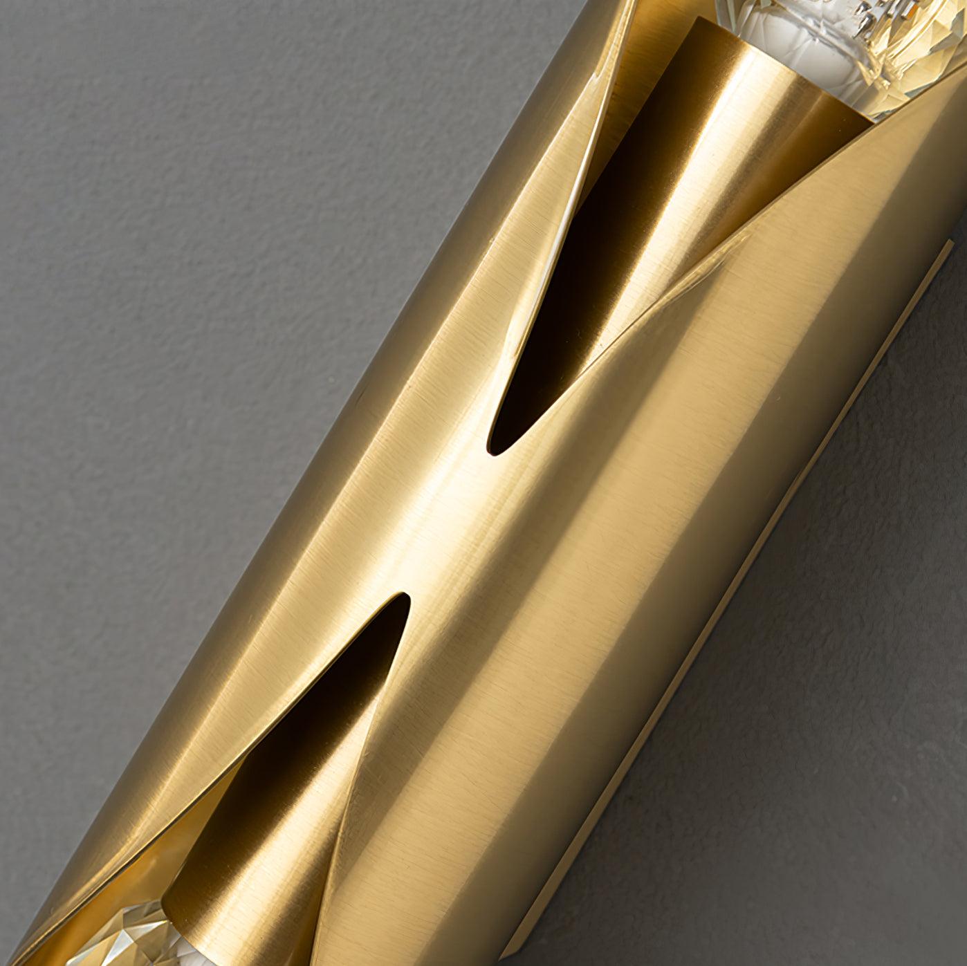 Luxury Diamonds Brass Wall Sconce Modern Textured Glass Vanity Light